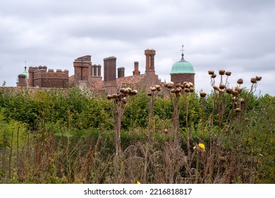 Cambridge, Cambridgeshire, England, October, 14th, 2022: A View From A Garden Of The Rooftop At Madingley Hall, Cambridge.