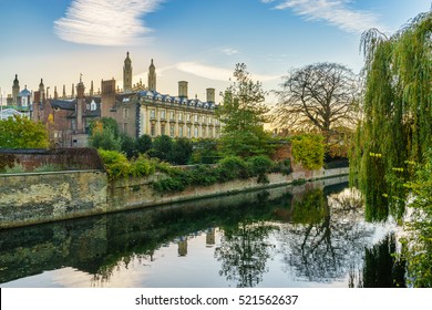 Cambridge City In England At Sunset