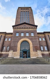 Cambridge, England - March 17 2020: Cambridge University Library Front Entrance