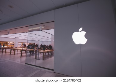 CAMBRIDGE, MA - JULY 16, 2019 : Apple, Inc. store in Cambridge, MA, USA. Apple is a multinational computer company.