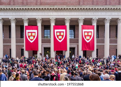 CAMBRIDGE, MA - MAY 29: Students of Harvard University gather for their graduation ceremonies on Commencement Day on May 29, 2014 in Cambridge, MA.