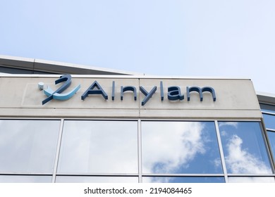 Cambridge, MA, USA - June 28, 2022: Alnylam Logo Is Seen At Its Headquarters In Cambridge, Massachusetts. Alnylam Pharmaceuticals, Inc. Is Focused On The RNA Interference (RNAi) Therapeutics.