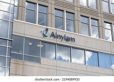 Cambridge, MA, USA - June 28, 2022: Alnylam Logo Is Seen At Its Headquarters In Cambridge, Massachusetts. Alnylam Pharmaceuticals, Inc. Is Focused On The RNA Interference (RNAi) Therapeutics.