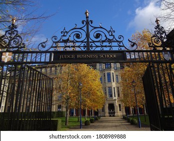 Cambridge, UK MAY 2012 - University Of Cambridge Judge Business School Entrance Gate