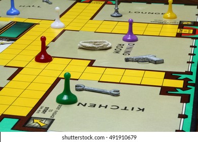 CAMBRIDGE, UK - OCTOBER 2, 2016: 1960s Edition Of The Country House Murder Mystery Game Cluedo Or Clue - Patented In The UK By John Waddington Games In 1947 - Illustrative Editorial