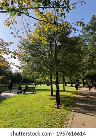 Cambridge, United Kingdom - October 18, 2019: Christ's Piece public park in Cambridge. High quality photo