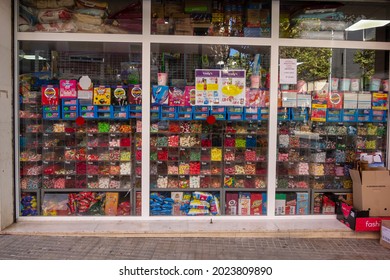 CAMBRILS, TARRAGONA, SPAIN - OCTOBER 10, 2019  Sweet Shop Store Front