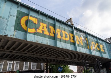 Camden Lock Railway Bridge In Camden Town. London - 12th June 2021