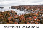 Camden Maine Drone Leaves Fall Colors