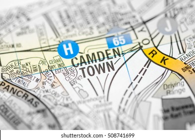 Camden Town. London, UK Map.