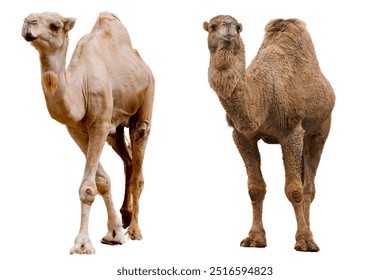 Camel isolated on white background.