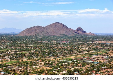 Camelback Mountain viewed from above looking towards the southwest