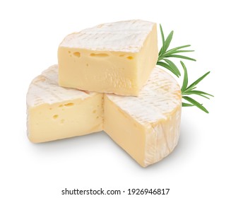 Camembert cheese isolated on white background with clipping path and full depth of field