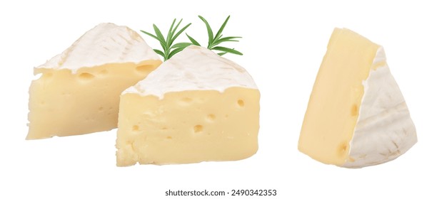 Camembert cheese sliced isolated on white background with  full depth of field - Powered by Shutterstock