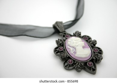 Cameo Necklace On White