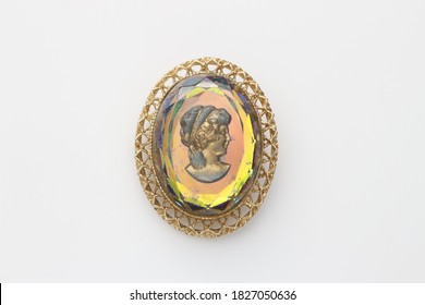 Cameo Style Vintage Brooch Oval Jewelry