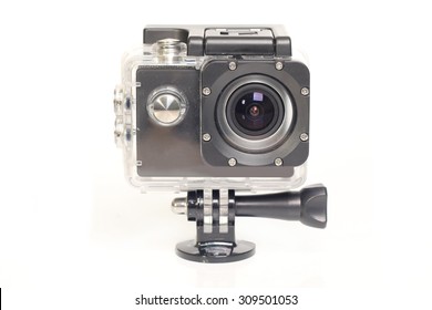 Camera Action Cam On A White Background.