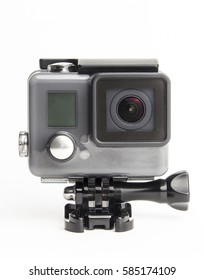 Camera Action Cam On A White Background.