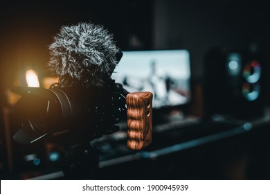 Camera cage cinematography great gear for blogger and filmmaker content creator - Shutterstock ID 1900945939