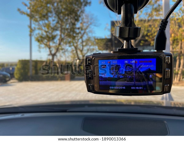 Camera cam in car, video record while car
driving on the rode for witness and
evidence.
