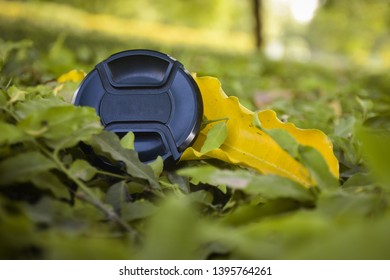 Camera cap on the grass