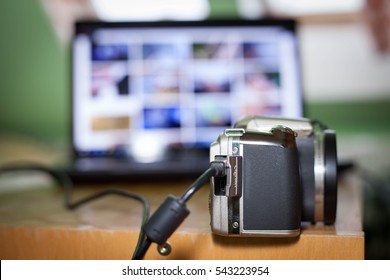 Camera Connected Photographer Computer Pc Exporting Stock Photo Edit Now