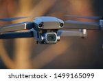 Camera drone in flight closeup outdoor flying