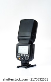 camera flash speedlight isolated on white background back view