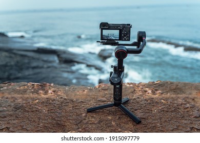 Camera with gimbal for film shooting