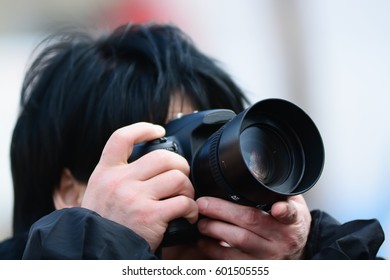 Camera in hands