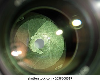 Camera Lens Aperture Blades Close Up