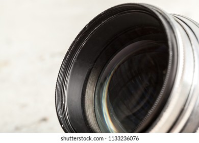 Camera lens close up