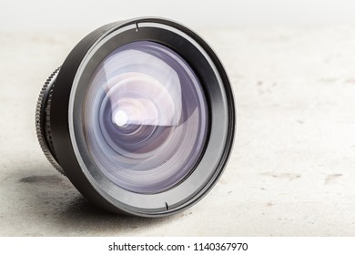 Camera lens close up