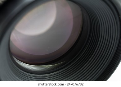 Camera lens close-up