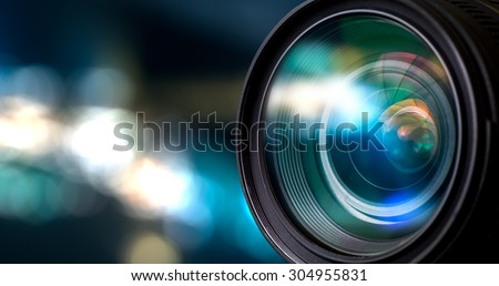 Camera lens with lense reflections. Сток-фото © 