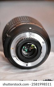 Camera lens on a table