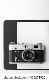 Camera on the clear open notebook