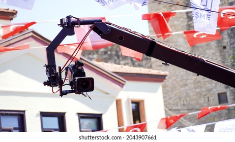 A Camera On Jimmy Jib Was Broadcasting A Live Feed In The Opening Ceremony. It Was Held With The Participation Of Kemal Kilicdaroglu On September 11, 2021 In Izmir, Turkey.          