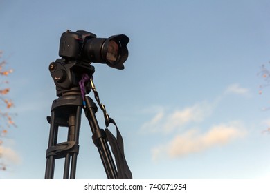 the camera on the tripod
