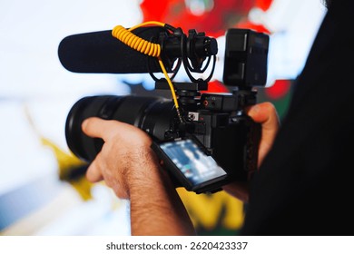 Camera operator captures content during an event with a video setup