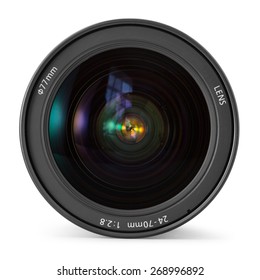 Camera Photo Lens Over White Background