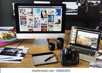 Camera Photography Design Studio Editing Concept - Shutterstock ID 436653331