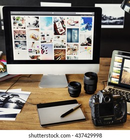 Camera Photography Design Studio Editing Concept - Shutterstock ID 437429998