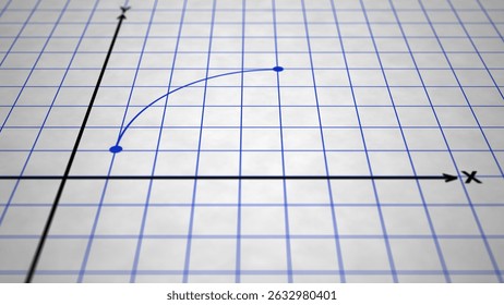 Camera Slides over Graph Paper Indicating a Logarithmic Curve
