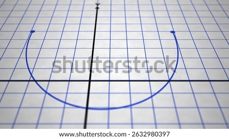 Camera Slides over Graph Paper Indicating a Quadratic Curve