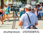 cameraman with a camera at work