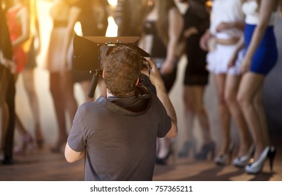 Cameraman On Set Working On Music Video