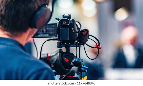 Cameraman Video Camera Operator Isolated On Stock Photo (Edit Now ...