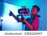 Cameraman shooting photo for content