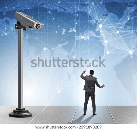 Cameras wathing man in spying concept